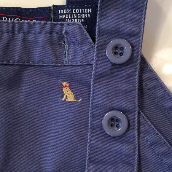 Rugged Bear Overall Shorts with Embroidered Dogs - Picture 3 of 4